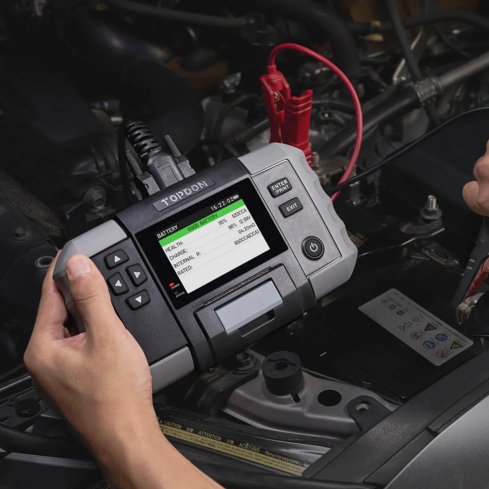 The TOPDON BT600 Plus is a professional 2-in-1 battery and resistance tester designed for 6V, 12V, and 24V lead-acid batteries, delivering 99.8% accuracy. Ideal for auto repair shops, battery distributors, and manufacturers, it supports comprehensive battery, cranking, charging, and system diagnostics.