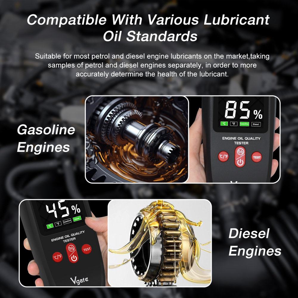 VT400 oil tester close-up sensor probe