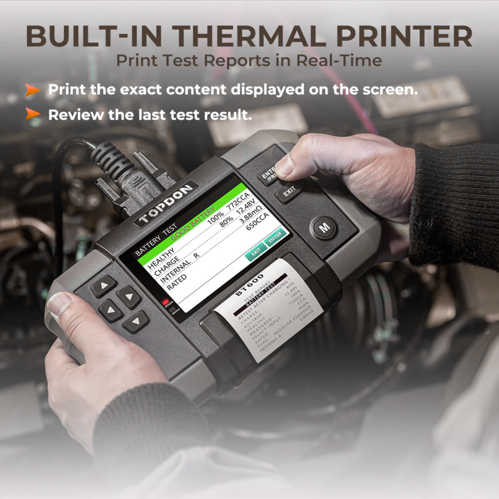TTOPDON BT600 thermal printer battery report output