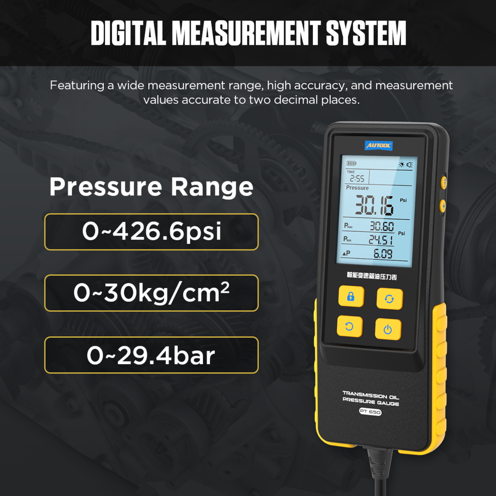 Digital ATF pressure diagnostic tool AUTOOL PT650