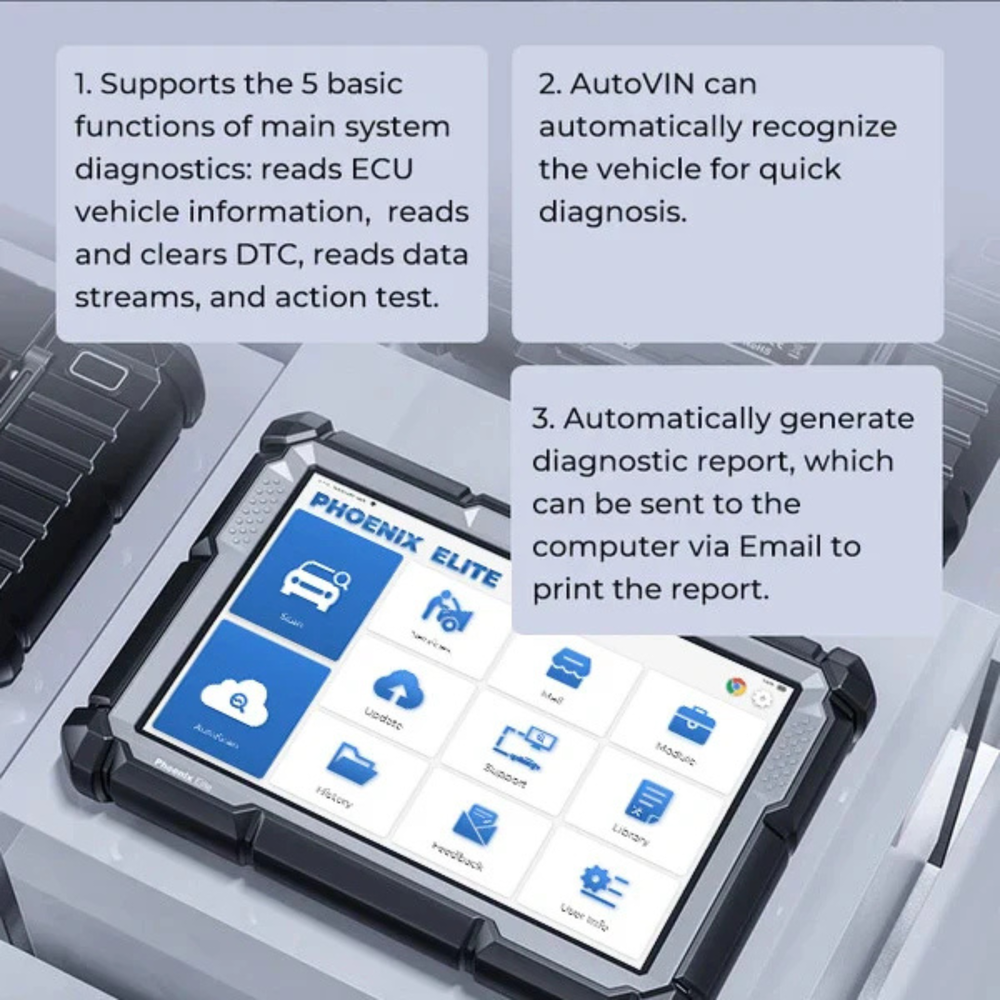 TOPDON diagnostic tablet displaying vehicle topology mapping