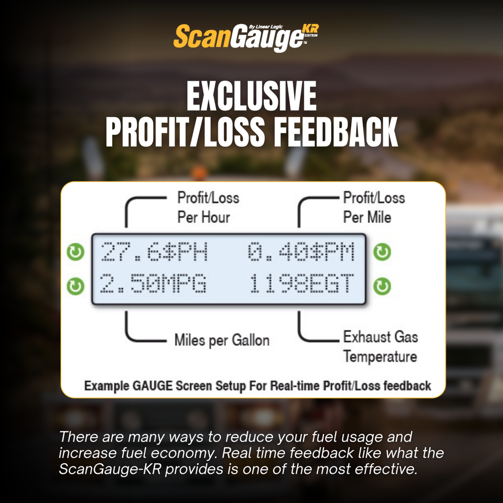 ScanGauge-KR digital engine monitoring display for commercial trucks