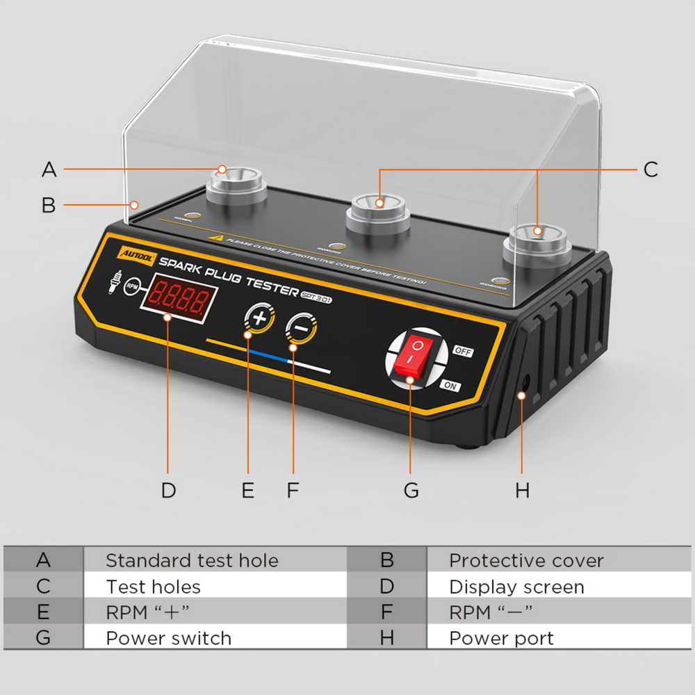 AUTOOL SPT301 three socket spark plug tester