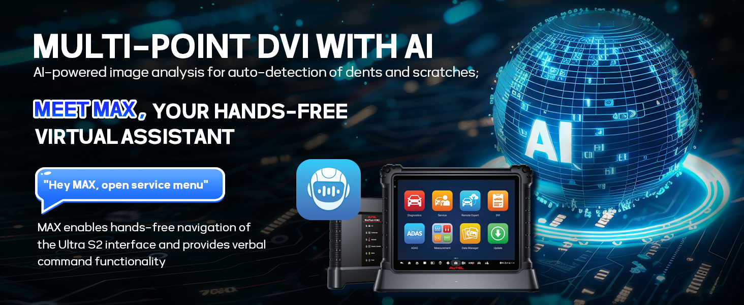 Perform thorough multi-point inspections with AI-powered image analysis that automatically detects dents and scratches. Pair with the Autel TBE200 Tyre Tread Examiner and ITS600 TPMS tool for detailed tyre and component analysis, helping workshops identify current issues and future service opportunities to boost revenue and customer satisfaction.