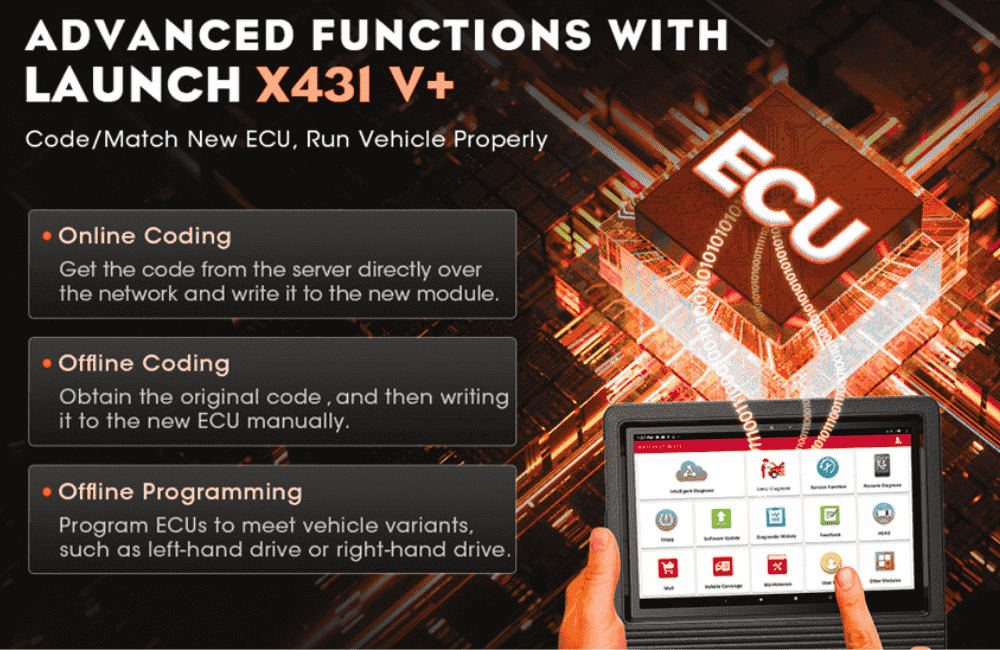 The X431 V+ supports advanced ECU coding capabilities, enabling customization and programming of electronic modules. This allows professionals to adapt new parts, activate hidden functions, or update vehicle software to meet customer needs. Compared to standard tools, it delivers more flexibility and control over vehicle systems.