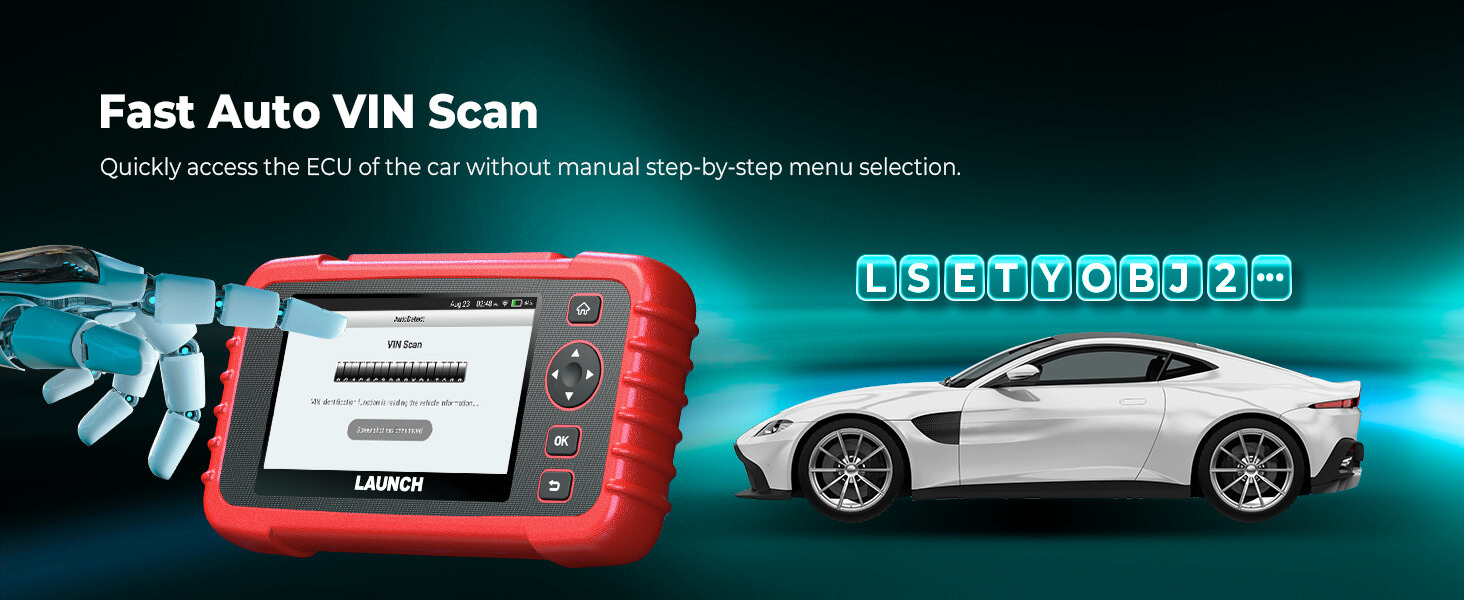 Automatically detects your vehicle’s VIN and accesses the ECU instantly, eliminating the need for manual menu navigation. 