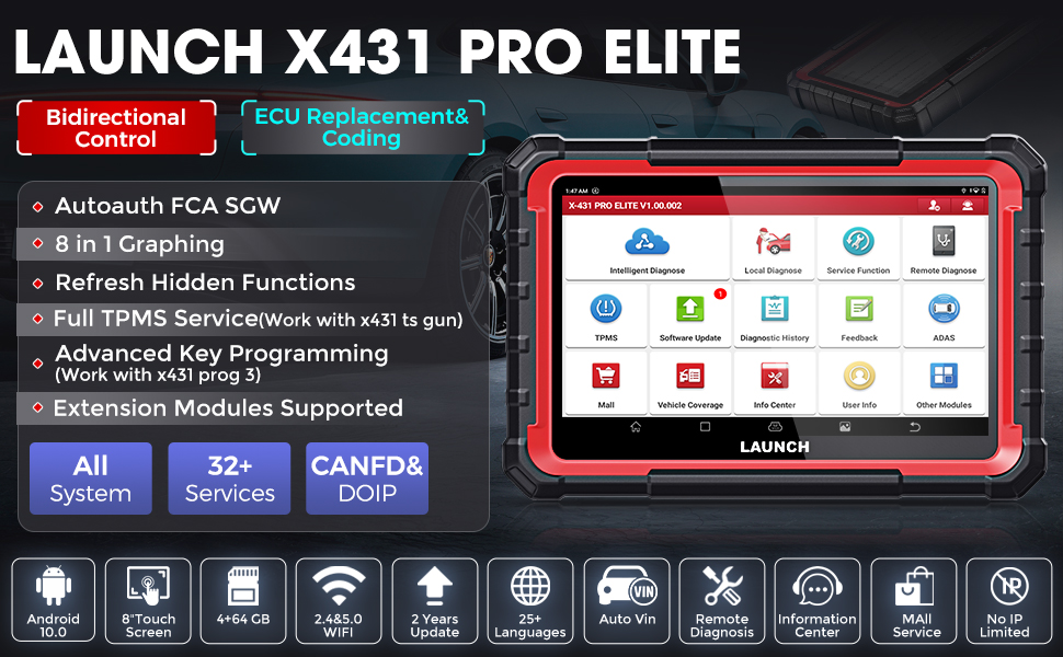 Launch X431 Pro Elite Diagnostic Scan Tool