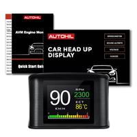 Autohil AVM1 OBD2 Engine Monitor Data Scanner - OBD2 Gauges + Audible Alarm