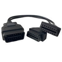 OBD2 Cable Extension Splitter 16 Pin Male to Dual Female Y OBD Cable 40cm