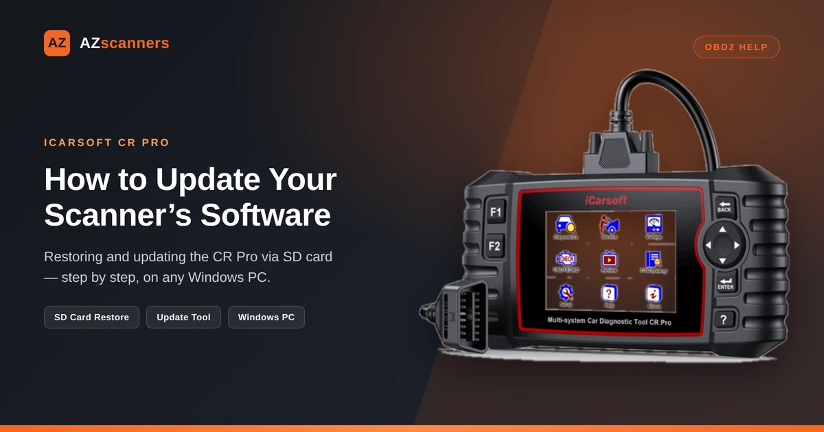 iCarsoft CR Pro Software Update and Troubleshooting